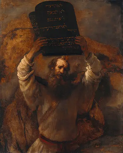 Moses zerschmettert die Steintafeln mit dem Bund Rembrandt